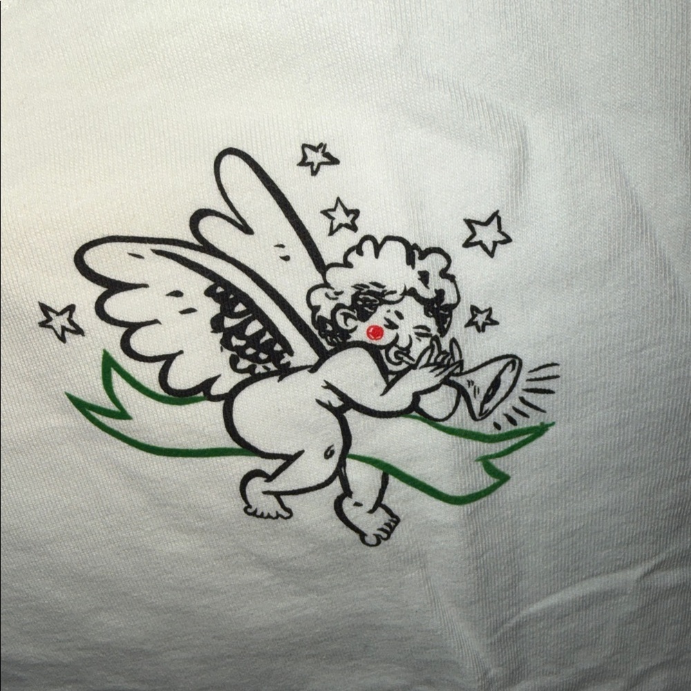 NWT! Vintage-wash Cotton Graphic Super Cute Cherub T-shirt - Large